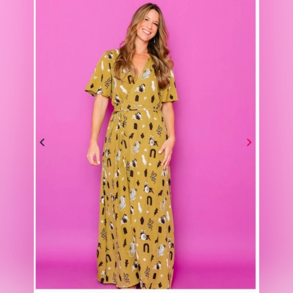 Mata Traders Brea Wrap Dress in Curio Size XS